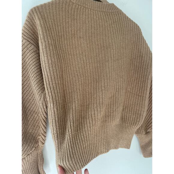 ⭐️ 3/$20 Madewell Fairbanks Crewneck Sweater XXS Tan Pullover Balloon Sleeve - Picture 10 of 13